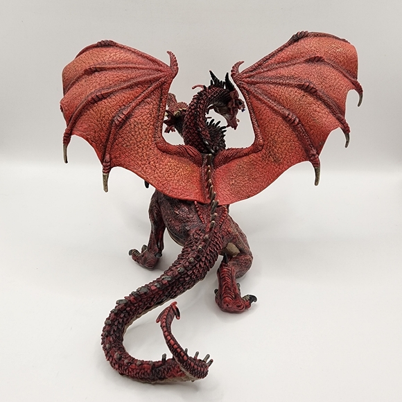 Papo 2005 Two-Headed Dragon Red Fire Mythical Beast Action Figure - Picture 3 of 6